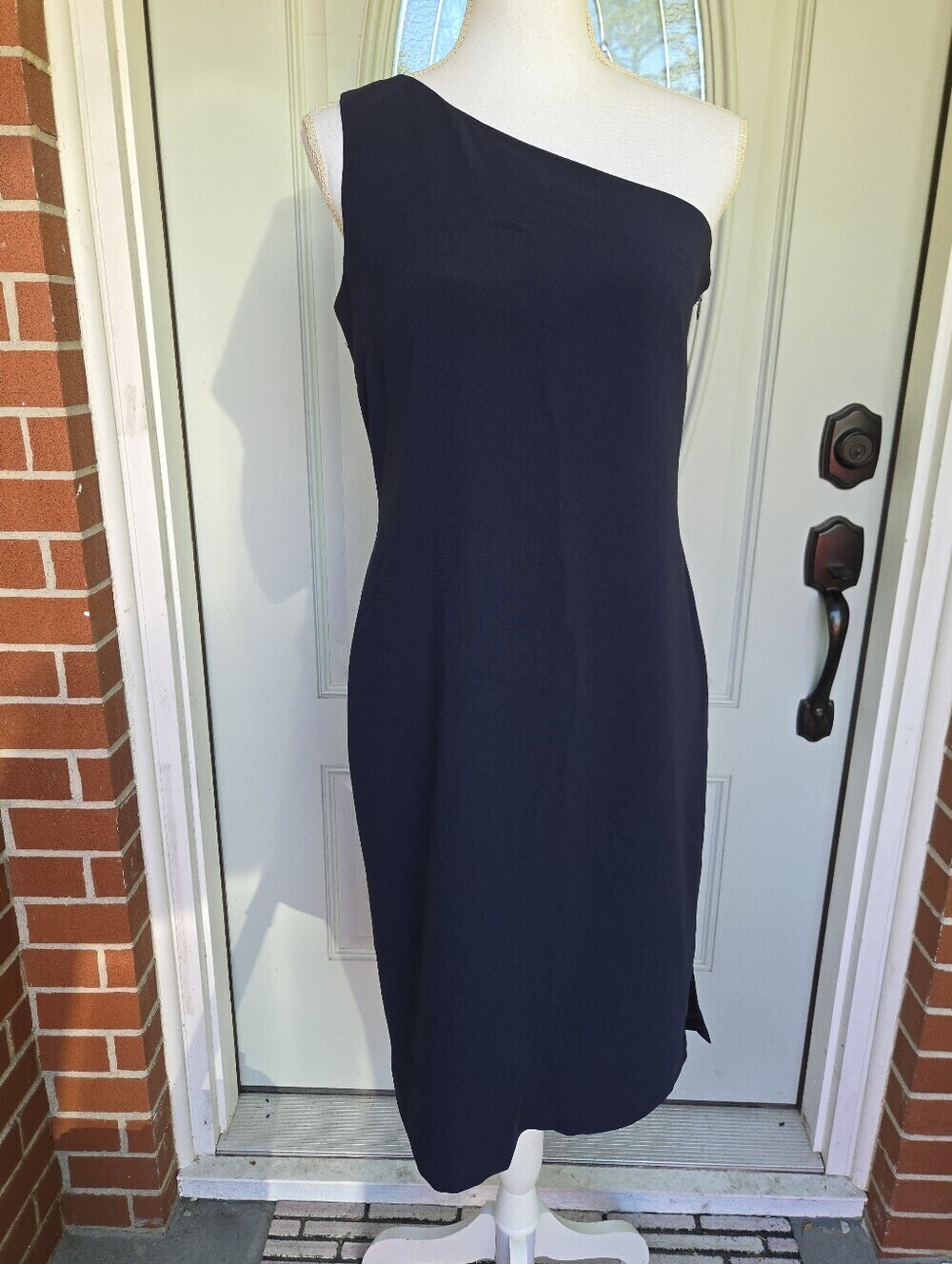 Lauren Ralph Lauren One Shoulder Dress Navy
